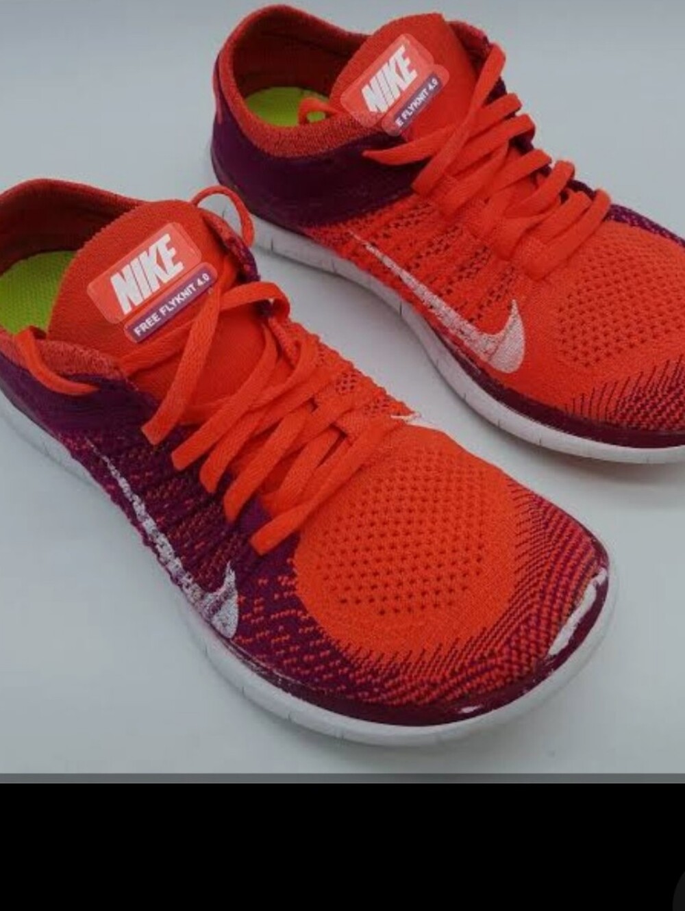 Nike Women's  Flyknit Sneakers - Bright Orange & Deep Purple
